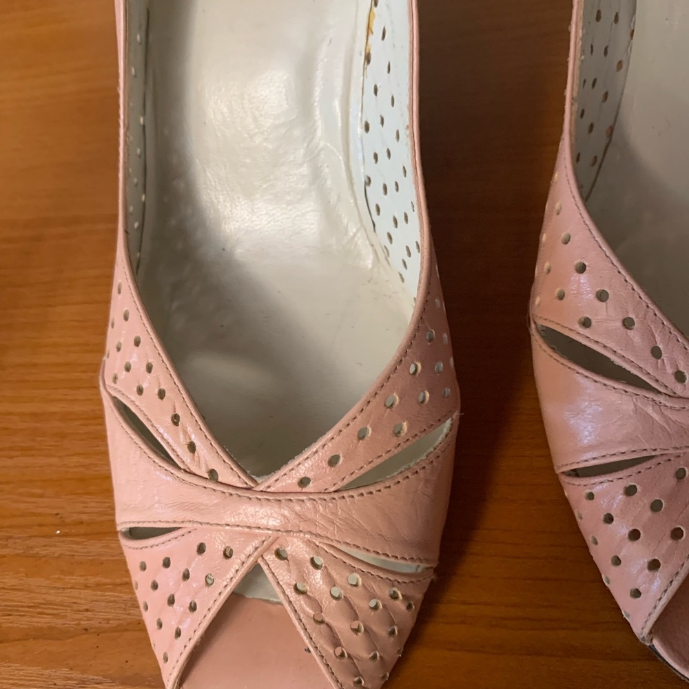 Stuart Weitzman Peep-Toe Pink Heels - Picture 3 of 6